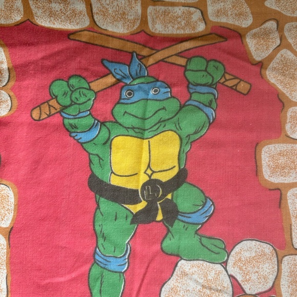 Vintage twin Teenage Mutant Ninja Turtles flat sheet - Picture 10 of 12